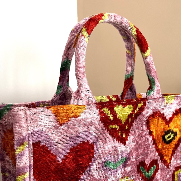 Handmade Ikat Velvet Tote - Picture 2 of 3